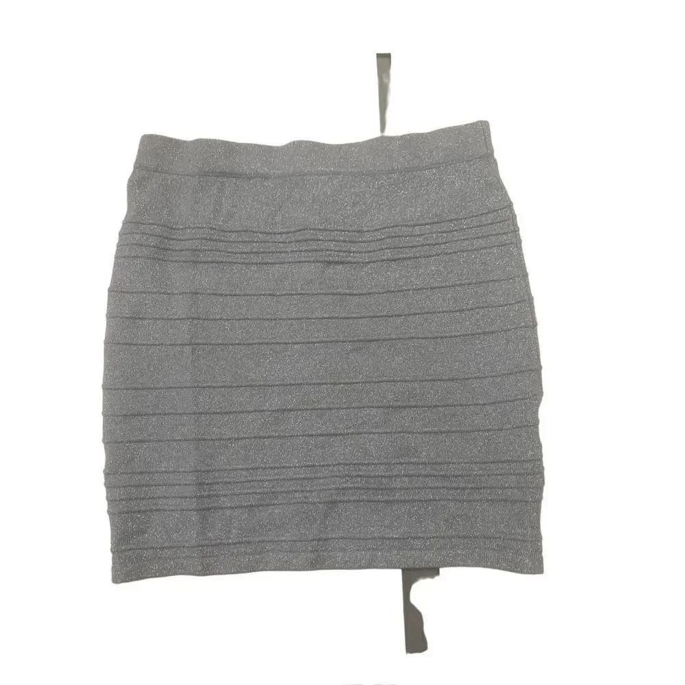 Metallic sweater skirt